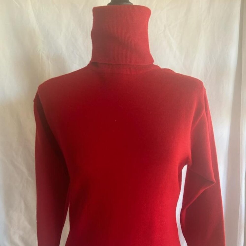 Red Turtleneck 100% Merino Wool